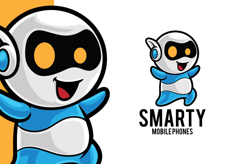 smartphone-robot-mascot-logo-template