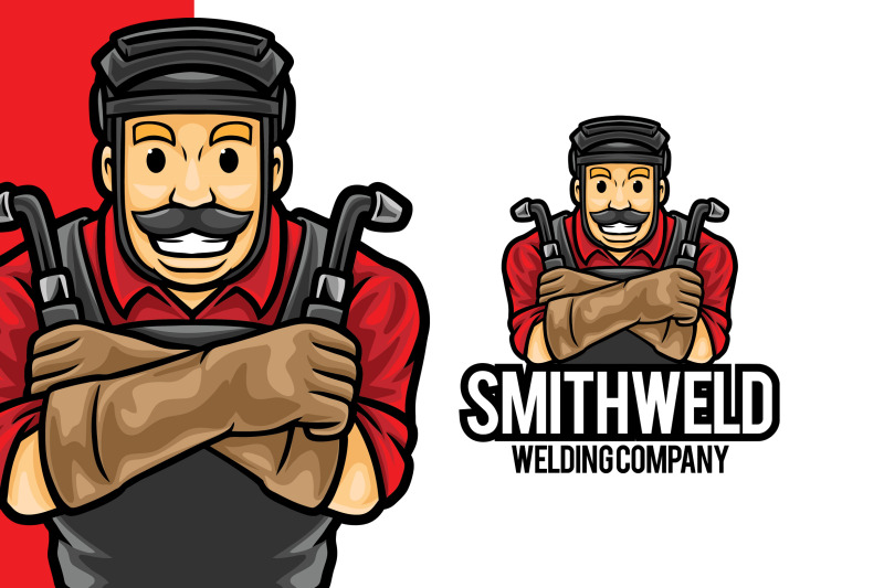 welder-service-mascot-logo-template