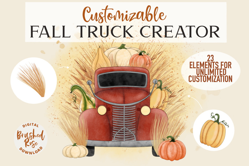 fall-truck-custom-sublimation-creator-watercolor-clip-art