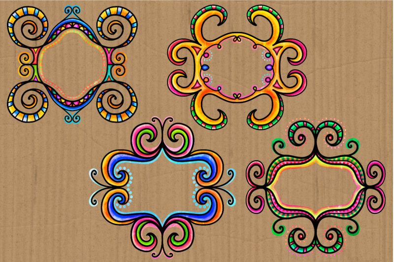 ornamental-folk-art-doodle-border-frames