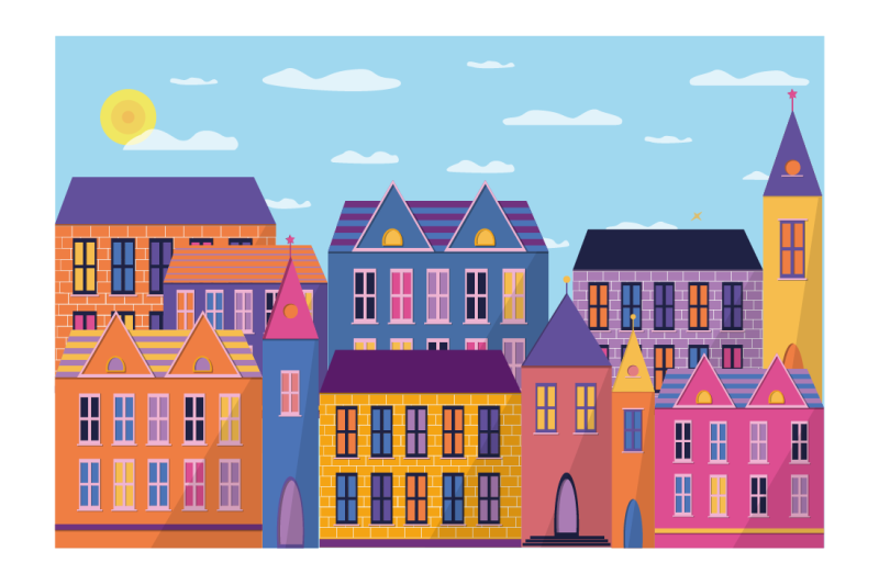 drawing-houses-stickers-clipart-and-sublimation