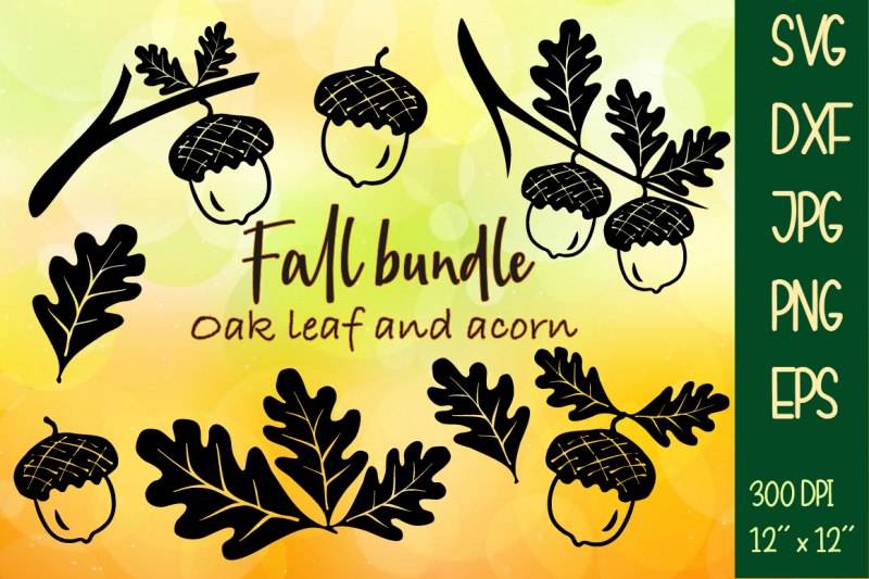 Download Fall bundle oak. Sublimation or Cutting SVG DXF PNG EPS JPG. By Createya Design | TheHungryJPEG.com