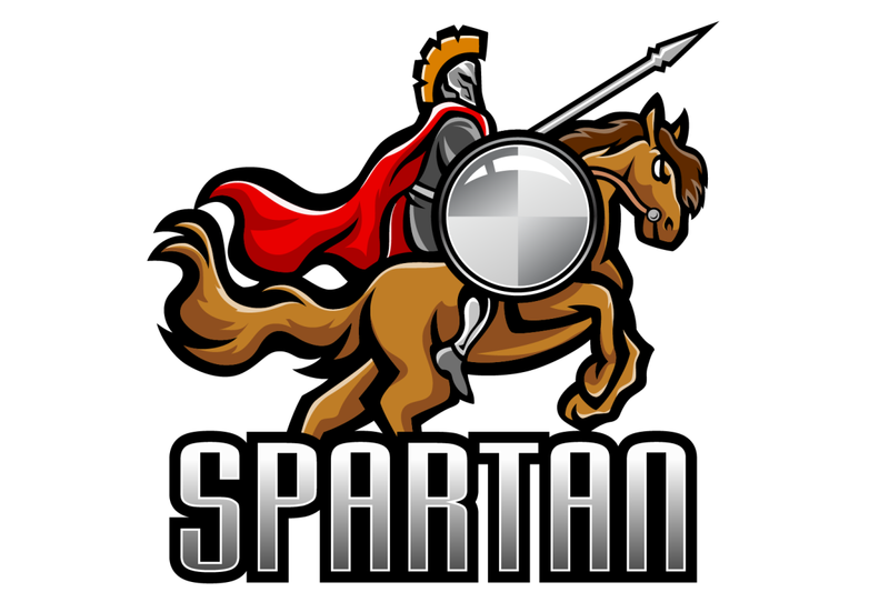 spartan-with-horse-jump-esport-mascot-logo
