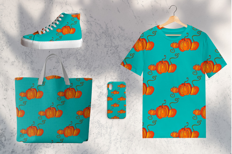 pumpkins-seamless-patterns