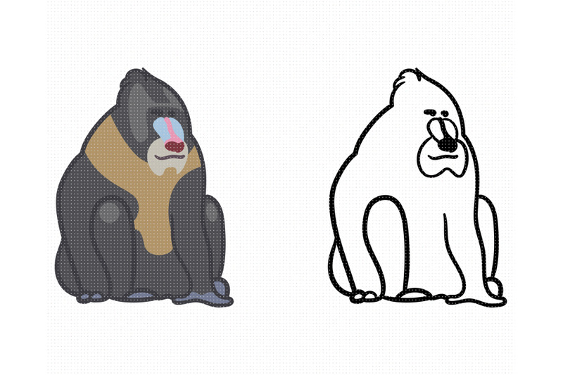 baboon-svg-mandrill-png-dxf-clipart-eps-vector