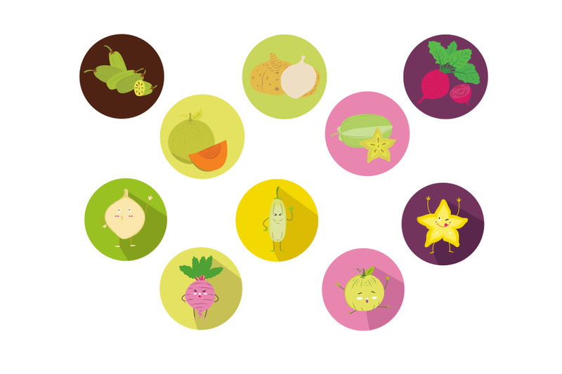 fruits-cartoon-icon-vector-bundle