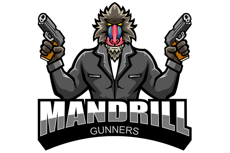 mandrill-gunner-esport-mascot-logo-design