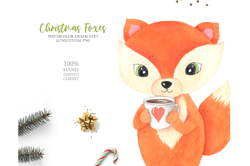 watercolor-christmas-foxes-clipart