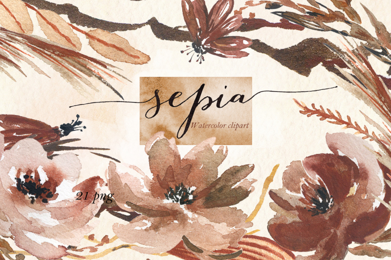 sepia-watercolor-clipart