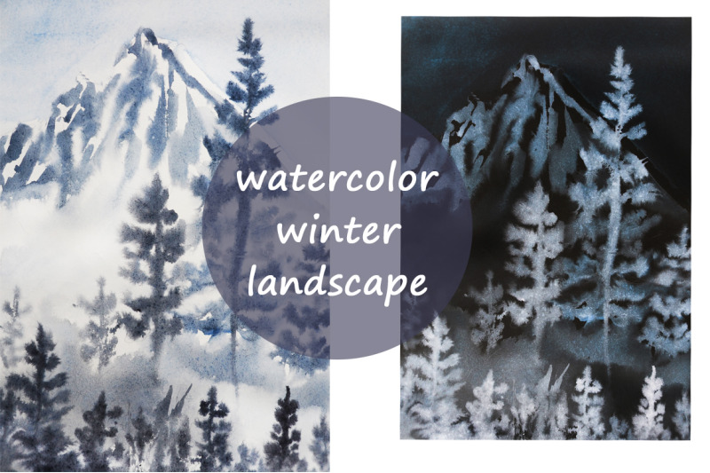 watercolor-landscape-and-nature-new-year-illustration-and-trees-snow