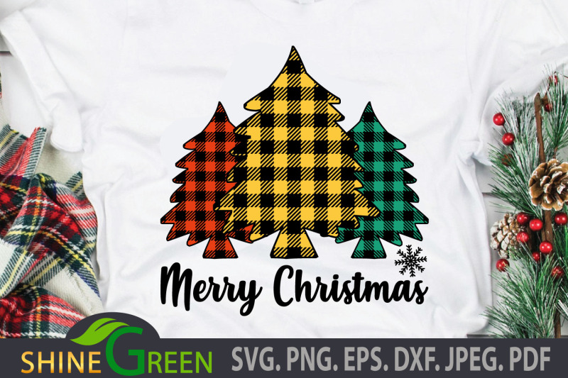 merry-christmas-tree-plaid-svg-cut-file-dxf-with-snowflake