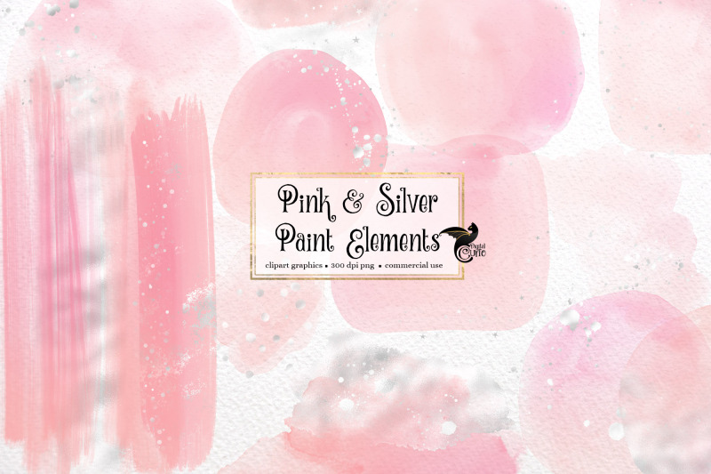 pink-and-silver-paint-elements