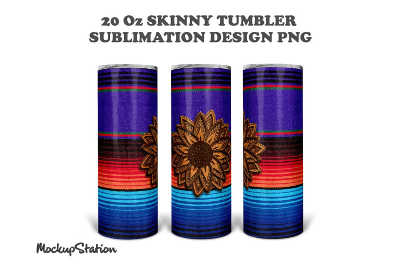 serape-sunflower-20oz-skinny-tumbler-design-sublimation-png