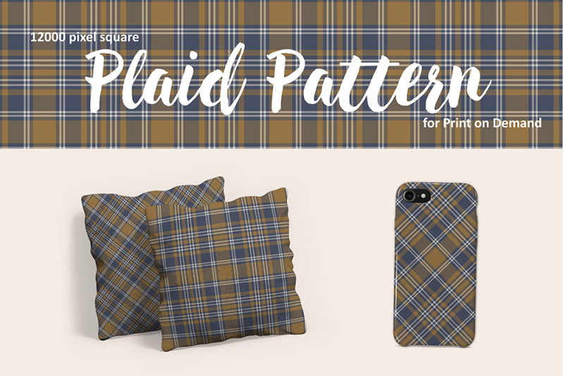 blue-and-tan-plaid-pattern-for-print-on-demand