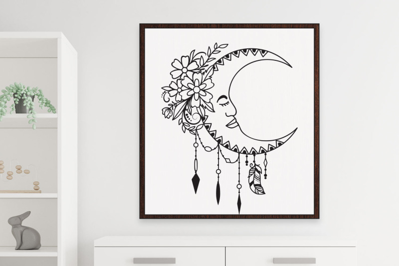 Download Floral Moon SVG - Moon With Flowers By Dasagani | TheHungryJPEG.com