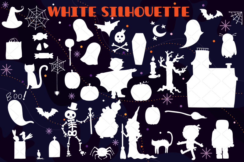 halloween-white-doodles-monster-character-pumpkin-haunted-house