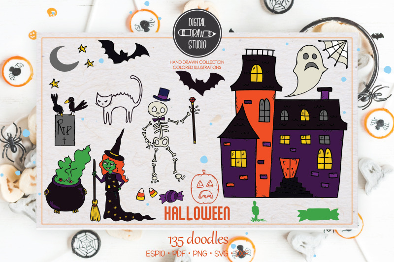 halloween-color-doodles-monster-character-pumpkin-haunted-house