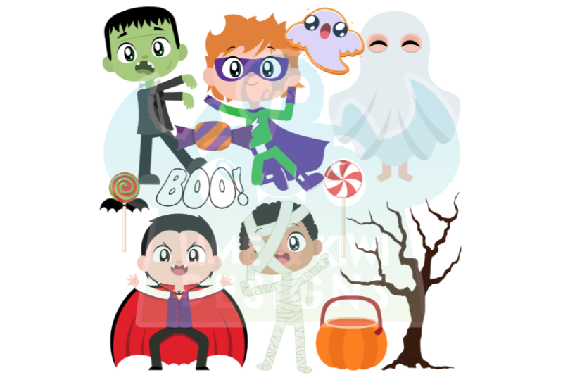 trick-or-treaters-clipart-boys-lime-and-kiwi-designs