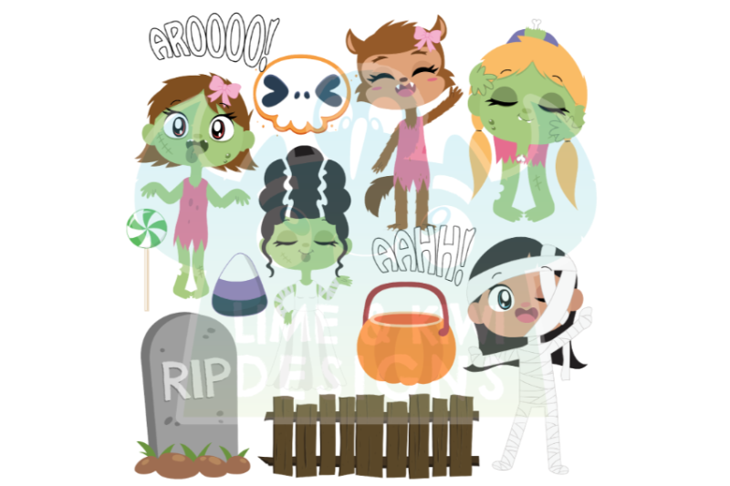 trick-or-treaters-clipart-girls-lime-and-kiwi-designs