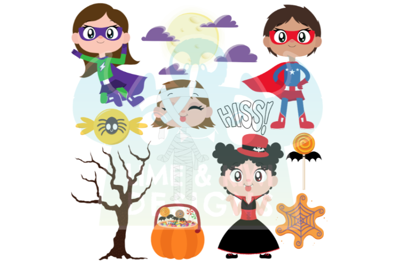 trick-or-treaters-clipart-girls-lime-and-kiwi-designs