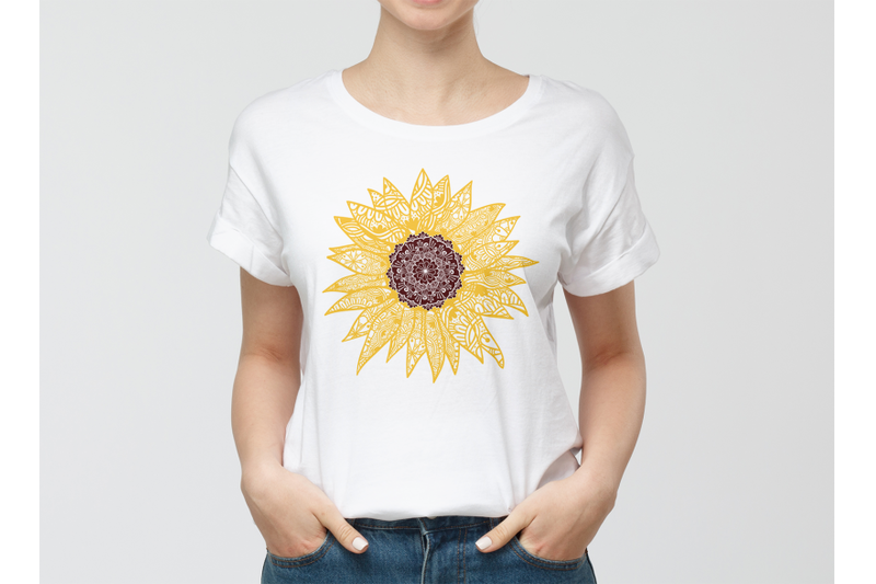 Download Sunflower Mandala SVG Cut File | Sunflower Zentangle SVG ...