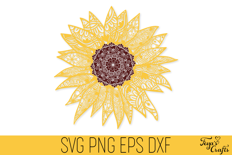 Download Sunflower Mandala SVG Cut File | Sunflower Zentangle SVG ...