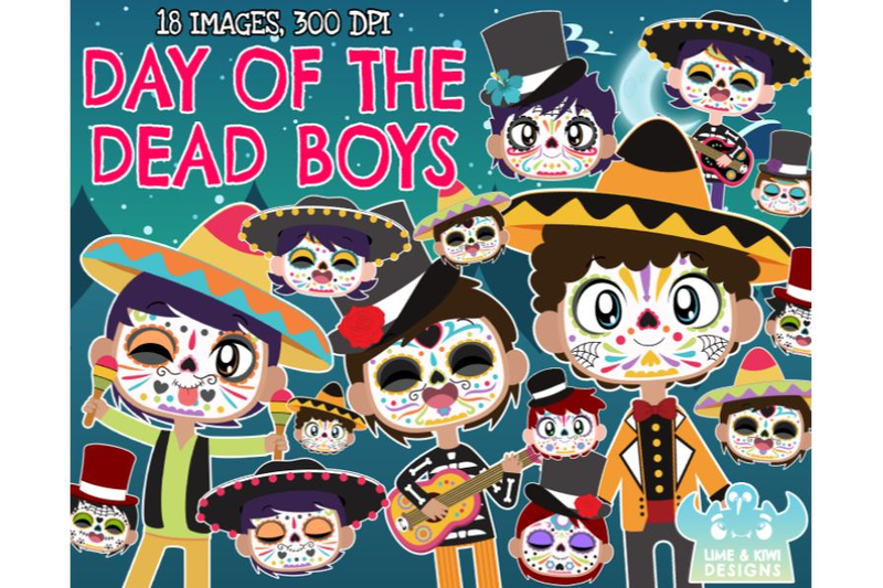 day-of-the-dead-boys-clipart-lime-and-kiwi-designs