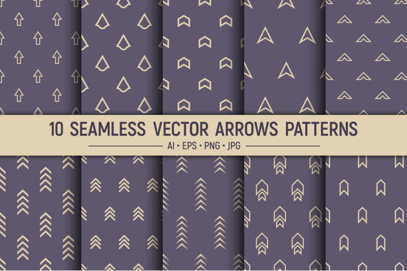 10-seamless-geometric-arrows-vector-patterns