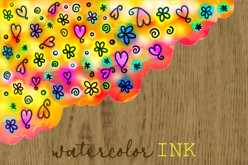 watercolor-ink-folk-art-doodle-borders