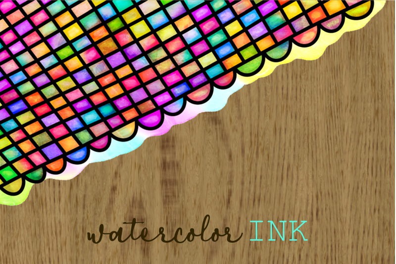 watercolor-ink-doodle-decor-page-borders