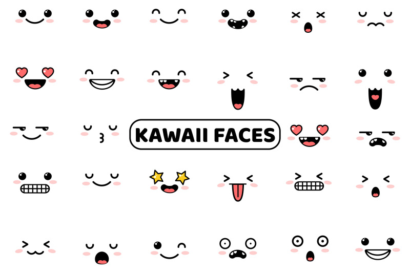 kawaii-faces-cute-set