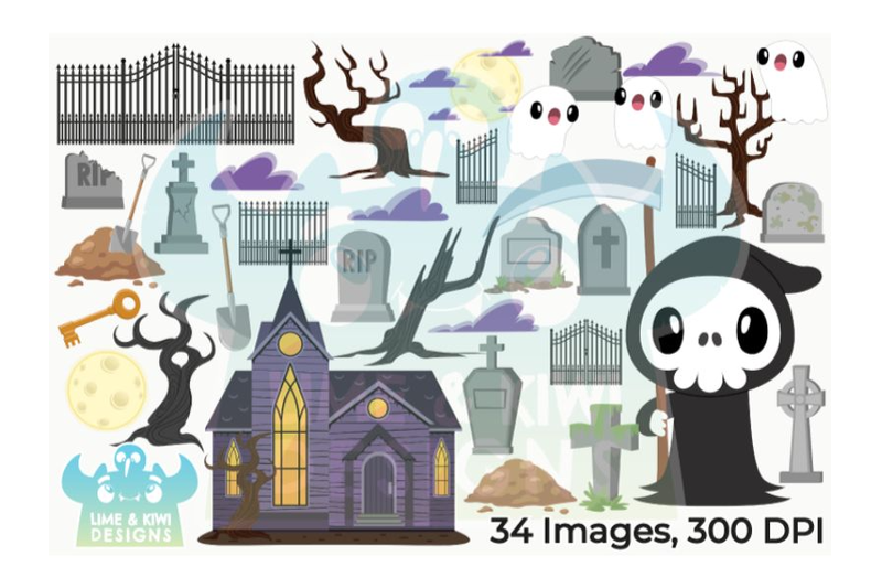 halloween-graveyard-clipart-lime-and-kiwi-designs