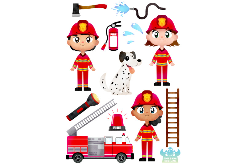 firefighter-watercolor-clipart-lime-and-kiwi-designs