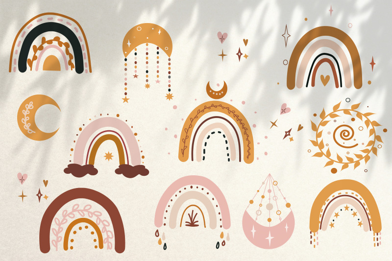 boho-collection-vector-rainbows-and-compositions