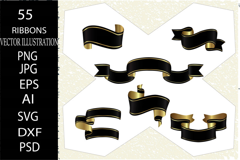 55-satin-black-ribbons-set-vintage-christmas-ribbons
