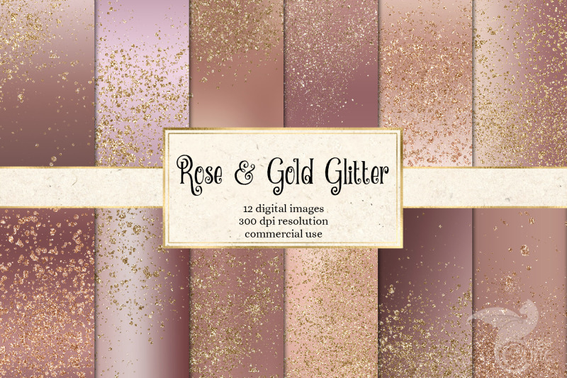 rose-and-gold-glitter-digital-paper