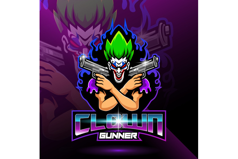 clown-gunner-esport-mascot-logo