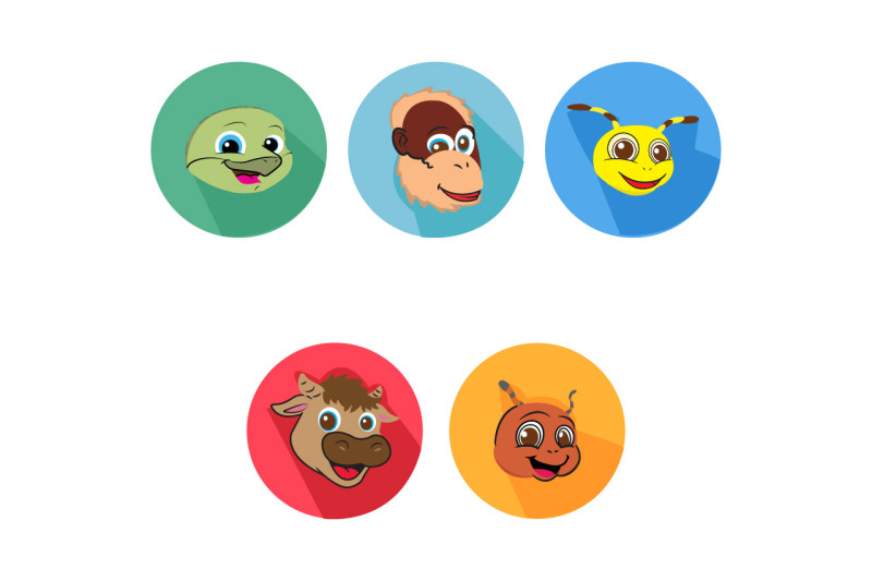 buffalo-friends-cartoon-animals-icon-bundle