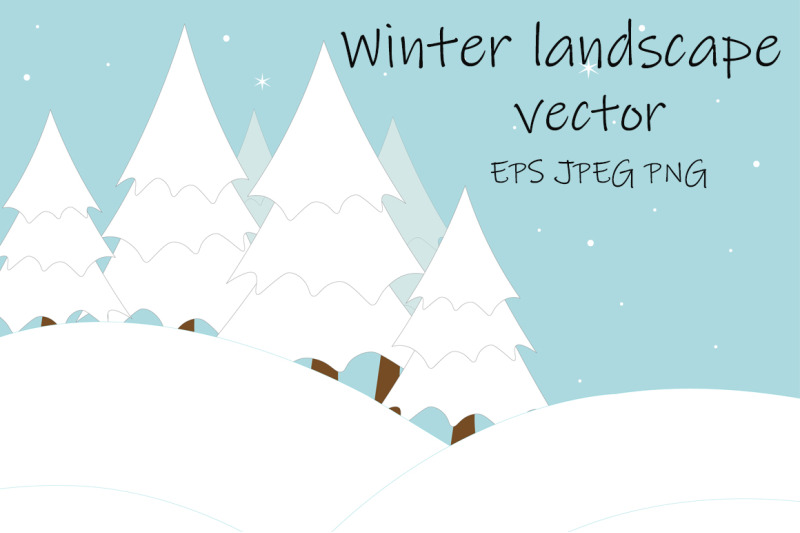 winter-landscape-vector-christmas-trees-vector-winter-svg