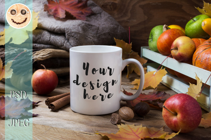 white-coffee-mug-mockup-with-fall-leaves-and-knitted-plaid