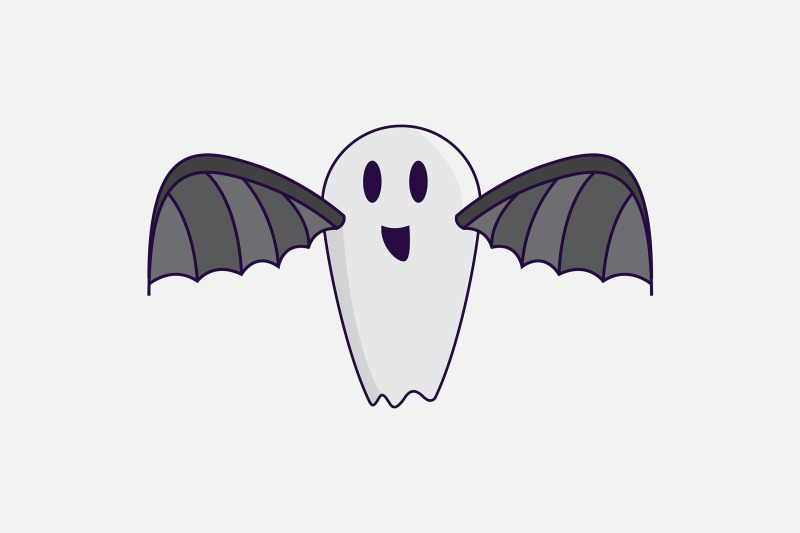 halloween-icon-with-ghost-and-wings