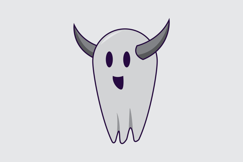 halloween-icon-with-the-horned-ghost