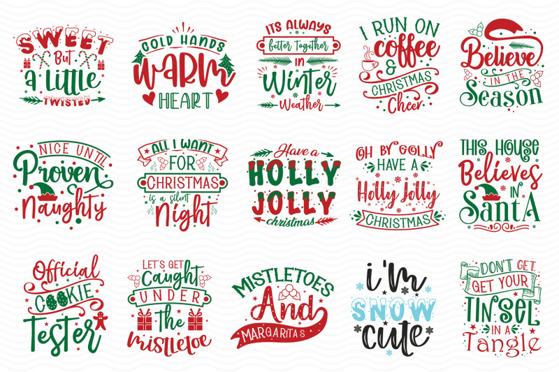 Funny Christmas SVG Bundle, 12 Funny Christmas Quotes SVG By