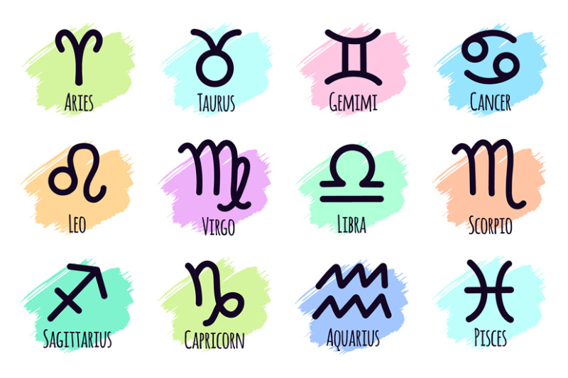 Zodiac horoscope signs. Astrological calendar sign, zodiac star conste ...