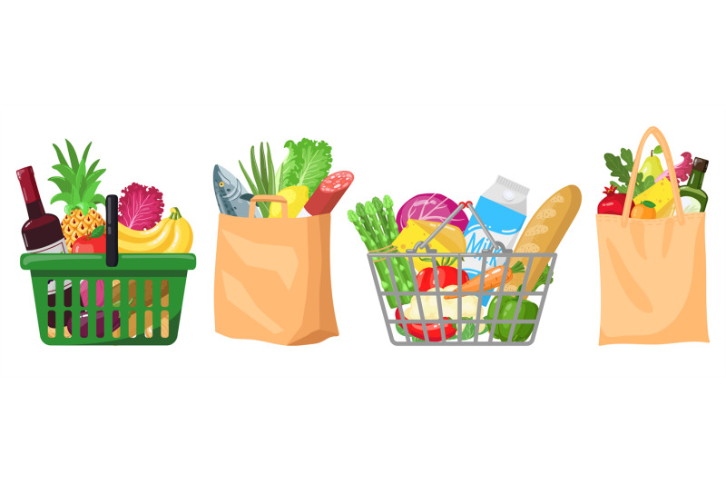 supermarket-grocery-bags-shopping-baskets-and-bags-plastic-paper-pu