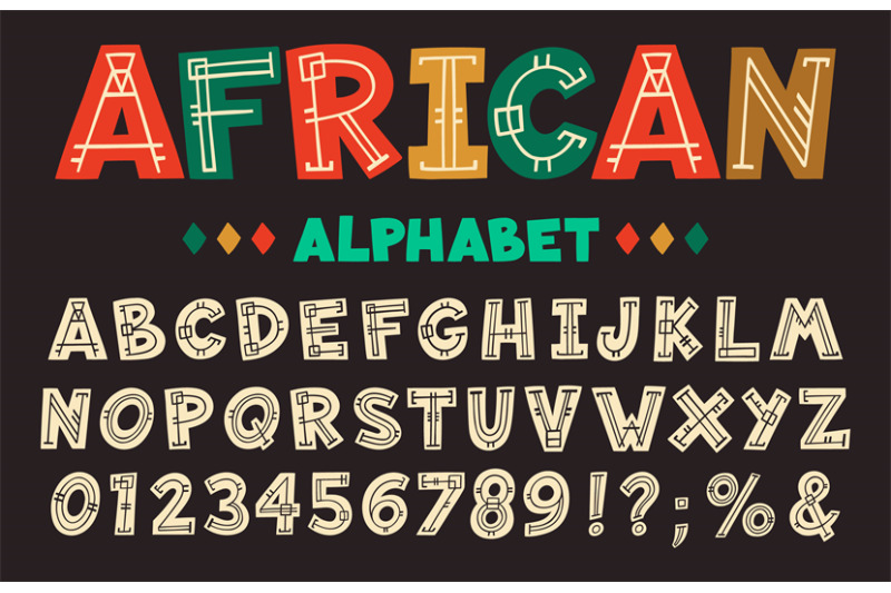 african-letters-hand-drawn-ancient-tribal-font-decorative-aztec-afr