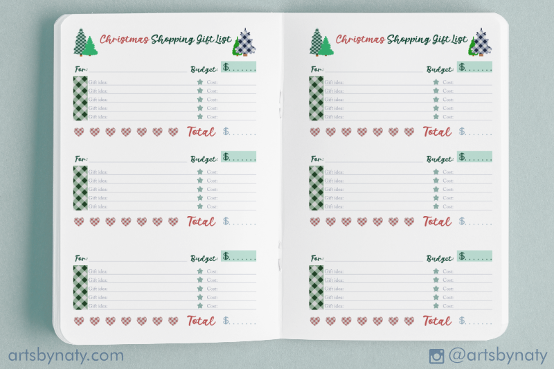 plaid-christmas-shopping-gift-list-planner-inserts-or-kdp-interior