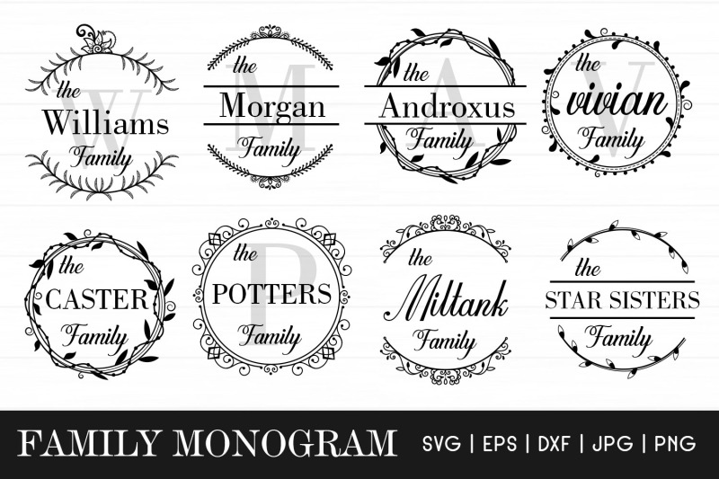 Download Family monogram SVG - Family Name Sign Monogram Frames By Dasagani | TheHungryJPEG.com