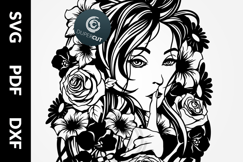 lady-spring-papercutting-template-cutting-file