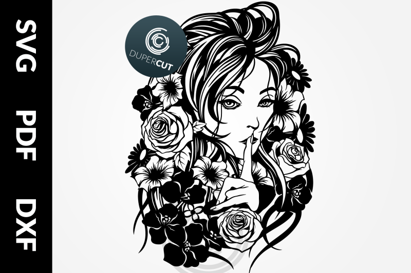 lady-spring-papercutting-template-cutting-file